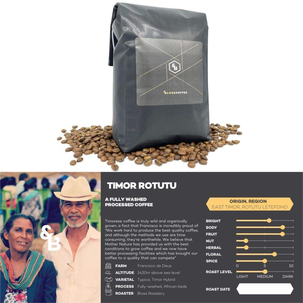 
                  
                    Load image into Gallery viewer, Timor Rotutu-andBloss-coffee,single origin coffee
                  
                